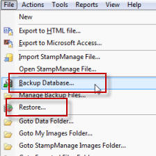 StampManage Backup and Restore